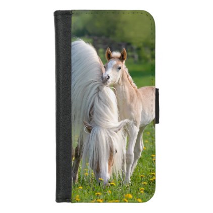Haflinger Horses Cute Baby Foal With Mum Photo : iPhone 8/7 Wallet Case