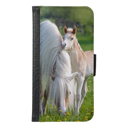 Haflinger Horses Cute Baby Foal With Mum Photo :; Wallet Phone Case For Samsung Galaxy S6