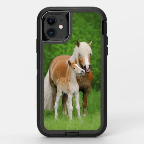 Haflinger Horses Cute Foal Kiss Mum _ OtterBox Defender iPhone 11 Case