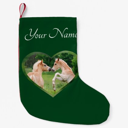 Haflinger Horses Cute Foals Friends Heart - Name - Small Christmas Stocking