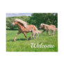 Haflinger Horses Cute Foals Running Funny Photo - Doormat