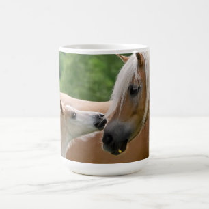 Haflinger Horses Foal and Mare Cuddling, Photo _ Coffee Mug