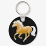 Haflinger Palomino Horse Keychain Black