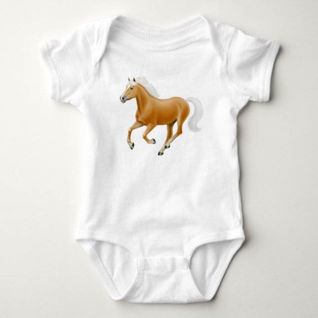 Haflinger Palomino Pony Infant One Piece Baby Bodysuit (Front)