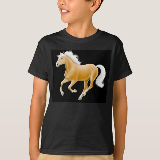 Haflinger Palomino Pony Kids Dark T-Shirt (Front)