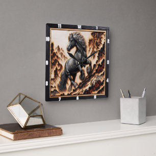 Haflinger's Wild Wood: Custom Art Display Square Wall Clock