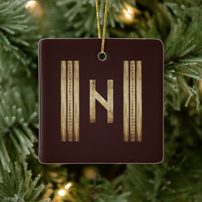 Hagalaz Brown Grunge Ornaments (Tree)