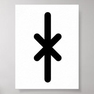 HAGALAZ Nordic rune (Hail, Transformation, Crisis) Poster