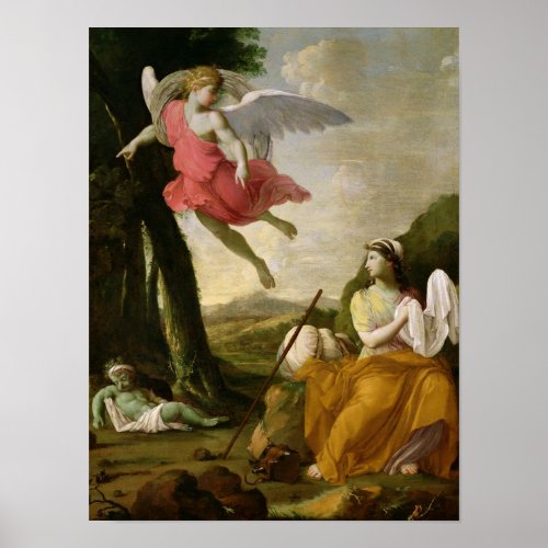 Hagar and Ishmael Rescued by the Angel c1648 Poster