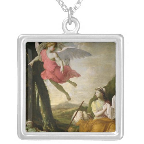 Hagar and Ishmael Rescued by the Angel c1648 Silver Plated Necklace