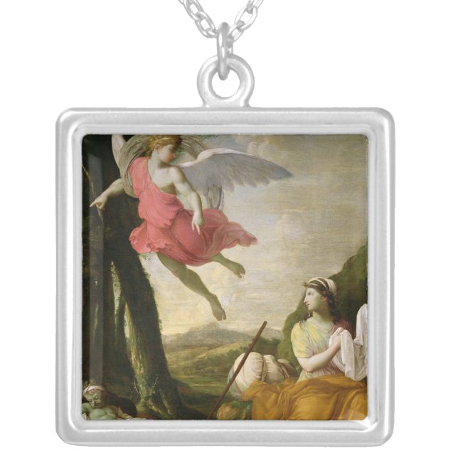 Hagar and Ishmael Rescued by the Angel, c.1648 Silver Plated Necklace (Front)