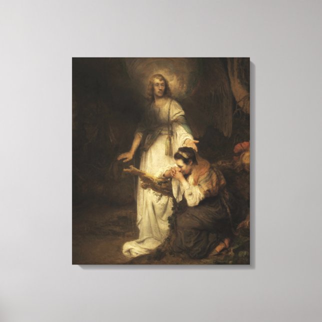 Hagar and the Angel (by Carel Fabritius) Canvas Print (Front)