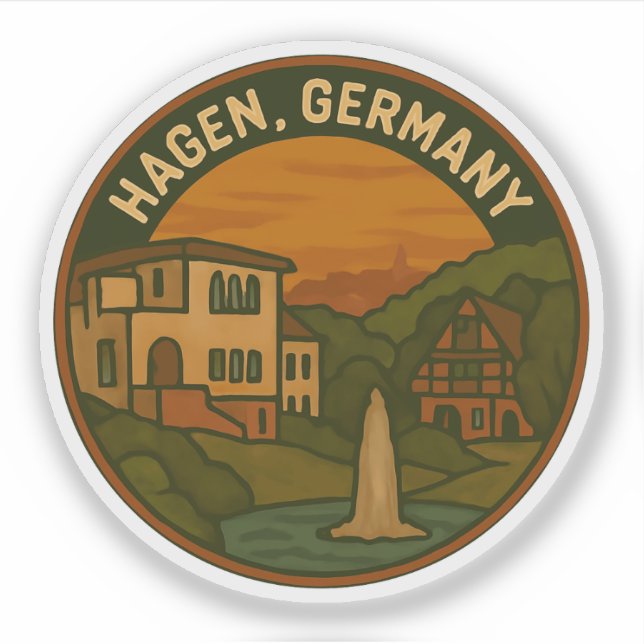 Hagen Germany Cityscape Art Sticker (Front)