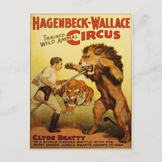 Hagenbeck Circus vintage postcard (Front)