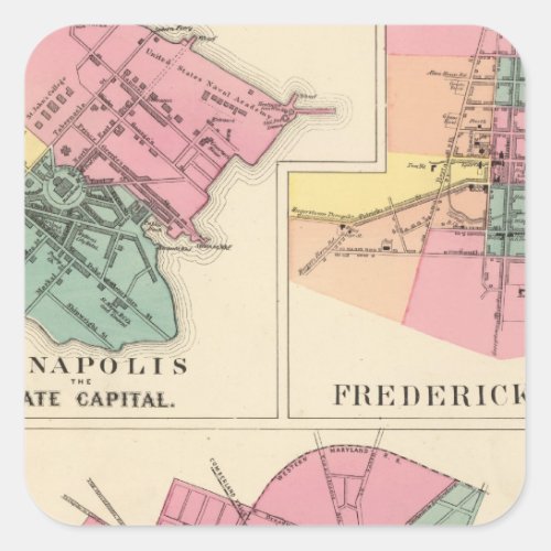 Hagerstown Annapolis Frederick City Square Sticker