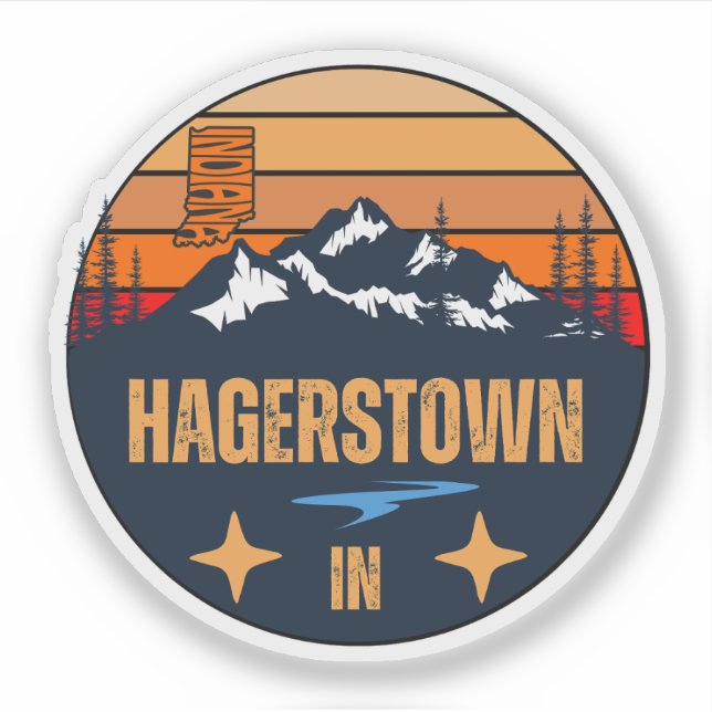 Hagerstown, Indiana Sticker (Front)