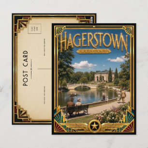 Hagerstown Maryland Vintage Art Deco Golden Age Postcard