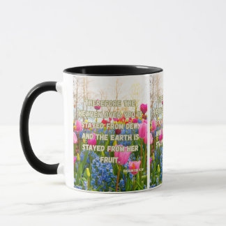 Haggai 1:10 KJV Bible Verse Christian Devotion Pic Mug