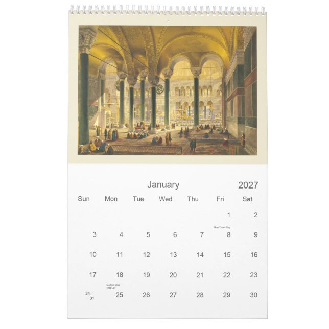 Hagia Sophia Calendar (Jan 2027)