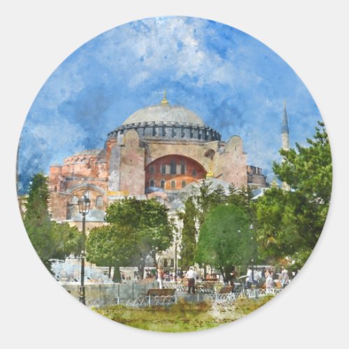 Hagia Sophia in Sultanahmet Istanbul Classic Round Sticker