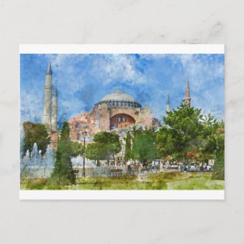 Hagia Sophia In Sultanahmet  Istanbul Postcard by bbourdages at Zazzle