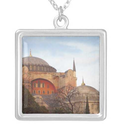 Hagia Sophia inaugurated by the Byzantine Silver Plated Necklace