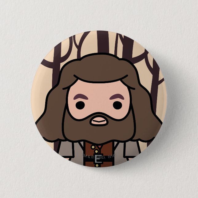 Hagrid Cartoon Character Art Pinback Button (Front)
