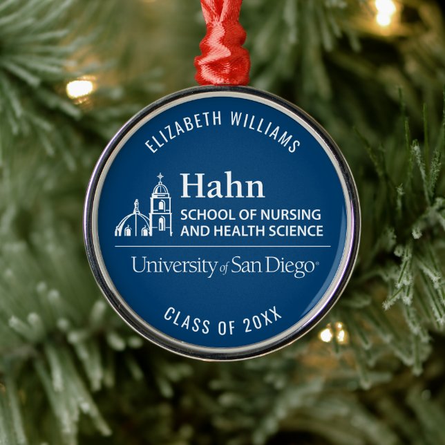 Hahn School of Nursing and Health Science Metal Ornament (Tree)
