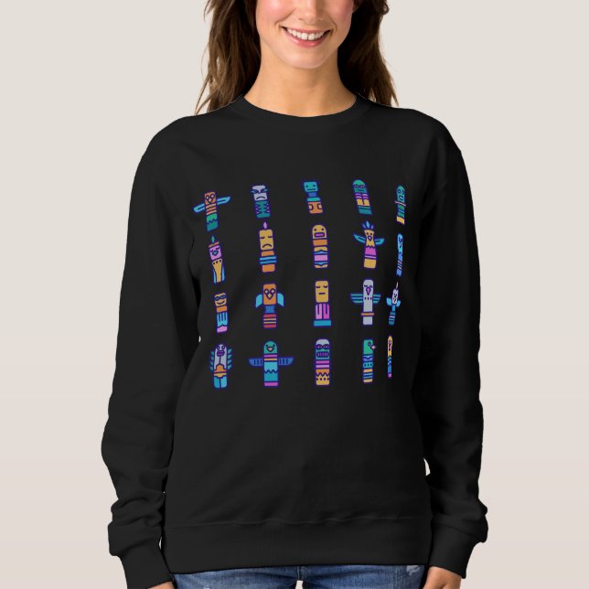 Haida Animals Native Canadian Native Pride Sweatshirt (Front)