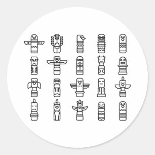 Haida Animals Native Indians Haida Indigenous Classic Round Sticker