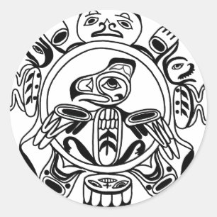 Haida Art - Nativive American Haidia Design Classic Round Sticker