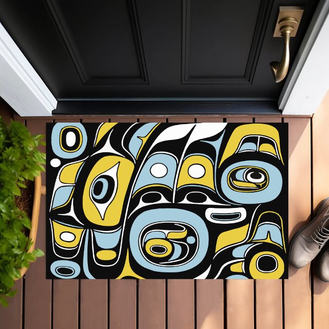 Haida Art Tattoo Native Canada Native American Doormat (Creator Uploaded)