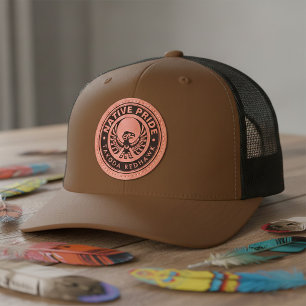 Haida Eagle Raven Thunderbird Northwest Columbia Leather Patch Hat