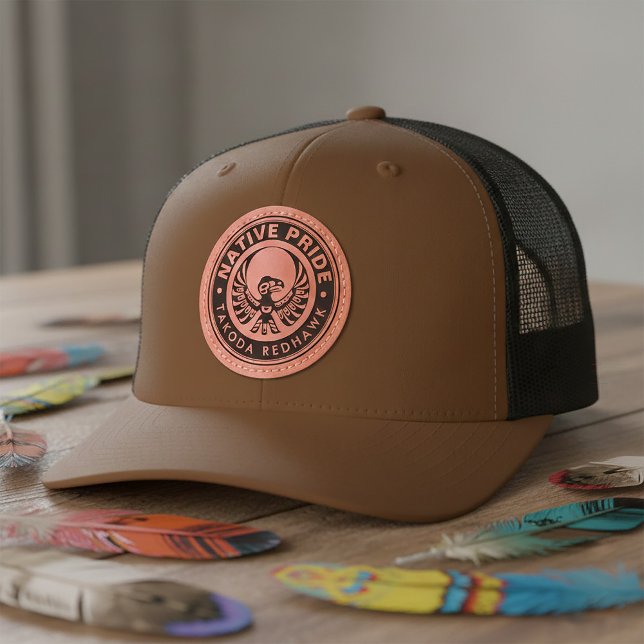 Haida Eagle Raven Thunderbird Northwest Columbia Leather Patch Hat (Creator Uploaded)