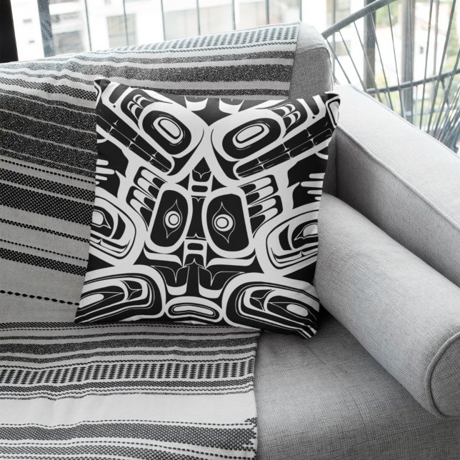 Haida Eagle Thunderbird Northwest Columbia Throw Pillow (Creator Uploaded)