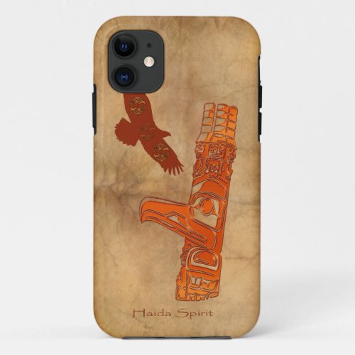 Haida Eagle  Totem Pole Native Art iPhone 11 Case