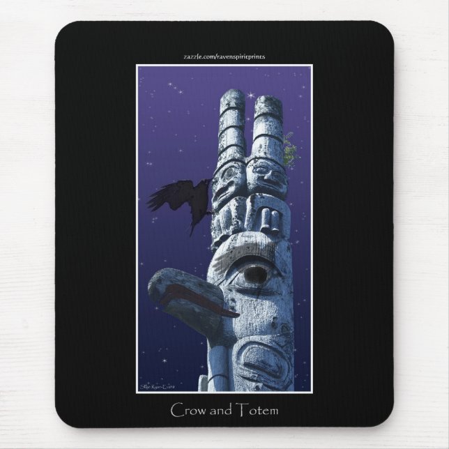 Haida First Nation Totem Pole & Crow Mousepad (Front)