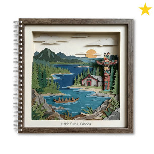 Haida Gwaii B.C. Canada Paper Collage Diorama Notebook