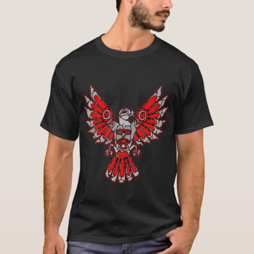 Haida Indian Thunderbird Stone Totem Tattoo  T_Shirt