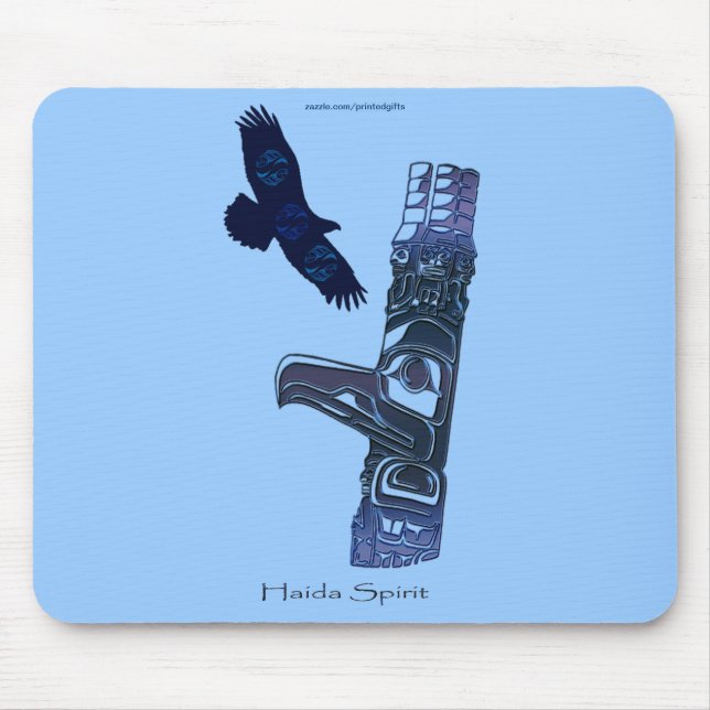 Haida Native American Totem Pole & Eagle Mousepad (Front)