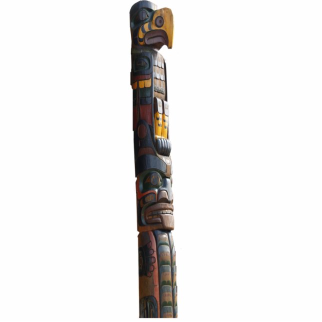 Haida Native American Totem Pole sculpted Gift Statuette (Front)