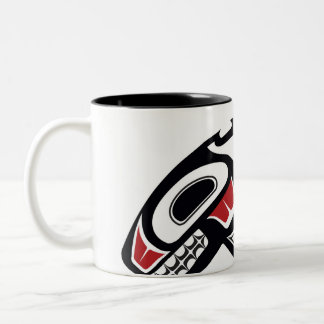 Haida orca on a tow toned mug