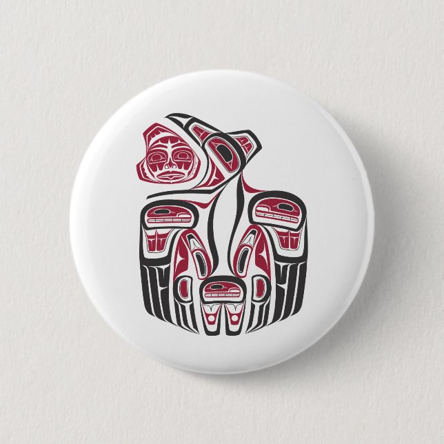 Haida Raven Design Button (Front)