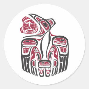 Haida Raven Design Classic Round Sticker