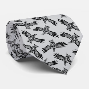 Haida Raven Eagle Native Northwest Columbia Art Neck Tie