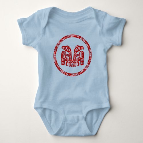 Haida Ritual Native Pacific Northwest Double Eagle Baby Bodysuit