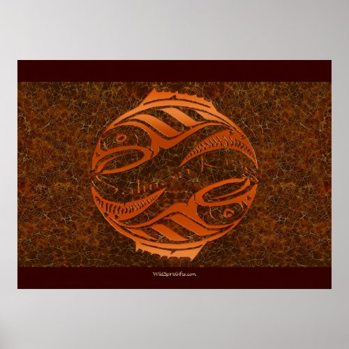 HAIDA SALMON KING Native American Art Poster