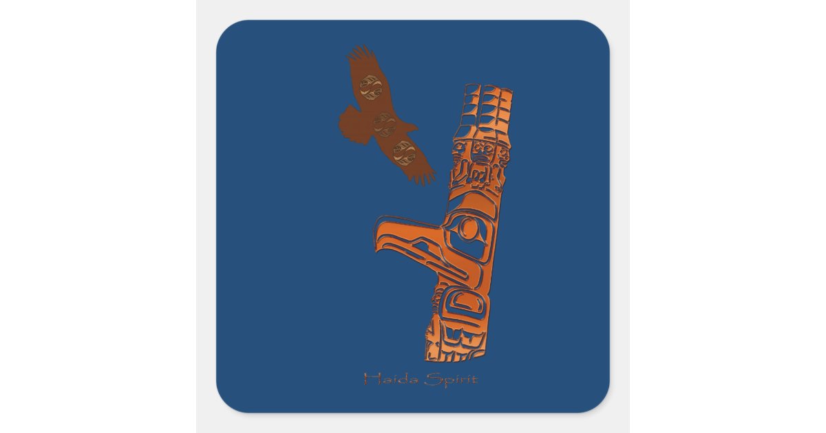 HAIDA SPIRIT Eagle & Totem Pole Art Stickers | Zazzle