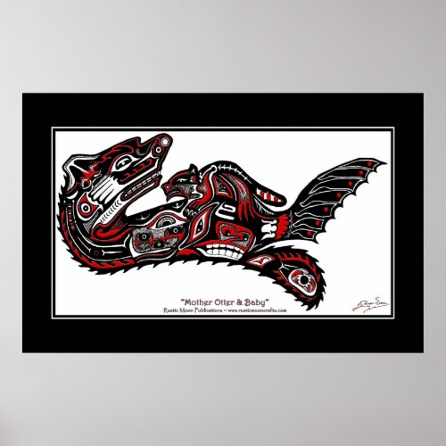 HAIDA SPIRIT First Nations_style Otter Art Print