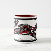 "HAIDA SPIRIT MUG" Native American Otters